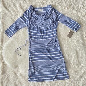 NWT Anthropologie Market Dress with Blue White Stripes, size M